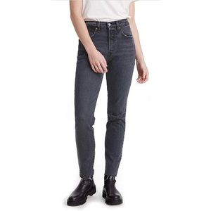 Free People x Levi’s 501 skinny washed black firestarter raw hem 25 $98